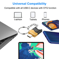 Lector de tarjetas TF USB tipo C de aleación de aluminio, adaptador USB 3,0 OTG para ordenador portátil, cámara de teléfono móvil, nuevo, 2 uds.