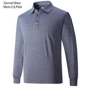 Polo homme uni à manches longues - Product Image 5