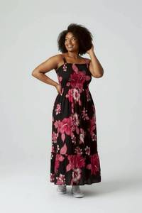 Vestido Maxi Bohemio con Hombros Descubiertos, Cintura Imperio, Corte A, de Rayón Tejido, Casual de Verano, Ajuste Holgado, Dobladillo en Capas, Hecho a Mano en la Parte Delantera - Product Image 3