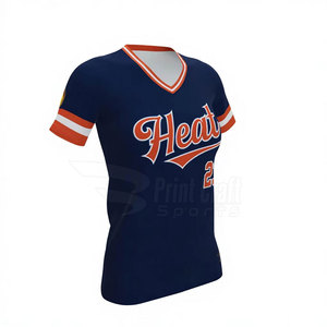 Oem Service Youth V-Neck Softball <b>Shirts</b> Wholesale Design Your Own Product V-Neck Softball <b>Shirts</b> - Product Image 2