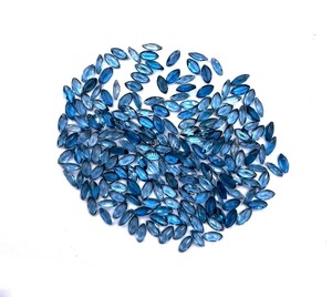 Topacio Azul de Londres Natural, Corte Marquesa, Piedras Sueltas de 3.5mm y 7mm, Topacio Azul Facetado, Venta al Por Mayor para Joyería - Product Image 6