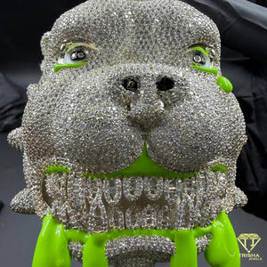 Collar con Colgante de Animal con Incrustaciones de Diamantes Cultivados en Laboratorio, Estilo Rapero, Joyería Urbana - Product Image 4