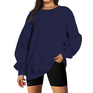 Sudadera Oversize para Mujer, Algodón Premium, Felpa, Corte Holgado, Cuello Redondo, Manga Larga, Estilo Urbano Moderno, Casual - Product Image 1