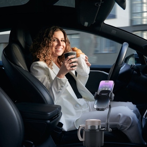 1 pezzo 2-in-1 portabicchieri per auto supporto per telefono a collo d'oca rotante di 360 gradi misura Base regolabile per la maggior parte dei telefoni tazze per autoveicoli - Product Image 2