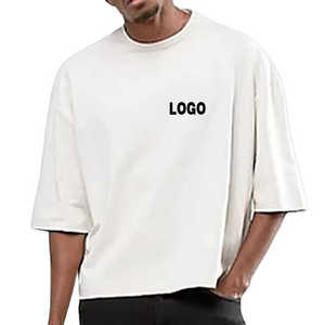T-shirt Homme Grande Taille Personnalisé avec Logo Brodé sur le Devant 100% Coton Biologique Jersey Numérique de Haute Qualité Col Rond - Product Image 1