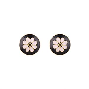 Luxury Gold Plated Black Pink Flower Cufflinks for Men Round Formal Shirt <b>Accessories</b> <b>Wedding</b> Business Gift Designer Cuff Links - Product Image 3