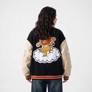 Chaqueta universitaria personalizada de estilo moderno, bordado de chenilla, ropa de calle de invierno, chaqueta bomber de lana, estilo béisbol. - Product Image 5