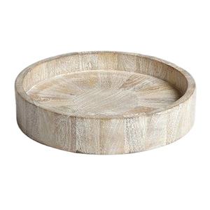 Plateau en bois de manguier de luxe avec finition blanche plateau de service décoratif pour salon chambre et cuisine plateau en bois de haute qualité - Product Image 1