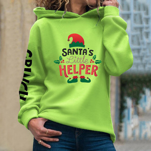 <b>Grinch</b> Eyes Print Hooded <b>Sweatshirt</b> Green Unisex Oversized Fleece Casual Christmas Winter Wear - Product Image 3
