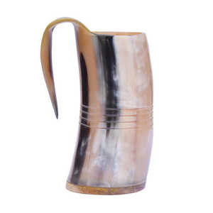 Chope à bière en corne de buffle naturelle, faite à la main, style viking, personnalisée, durable, corne à boire médiévale - Product Image 1
