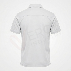 <b>Men's</b> <b>White</b> Short Sleeve 100% Cotton Oxford <b>Polo</b> <b>Shirt</b> Casual Breathable Regular Fit Solid Woven Design - Product Image 2