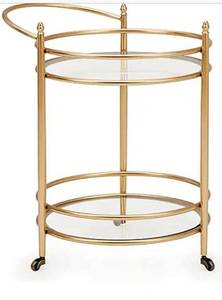 Carrito de Servicio para Cócteles, Mueble Moderno para el Hogar, Colección Premium para Restaurantes, Hoteles y Hostelería, Carrito de Bar Dorado Móvil - Product Image 5