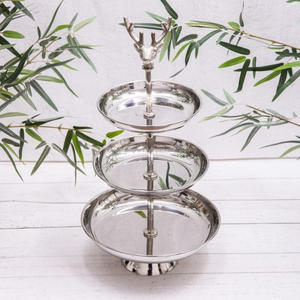 <b>Mirror</b> Polish Round Plates & Dishes Decorative 2 Tier <b>Stand</b> American Style - Product Image 6