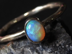 Solid Australian <b>Opal</b> <b>Ring</b>-Multi Fire 925 Sterling Silver-October Birthstone-Prong Setting-Third Party Certified-Unisex-10 US - Product Image 3