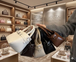 Bolso de Mano para Mujer Wriza con Diseño de Patrón de Caramelo, Cierre Abierto, Diseño de Hilo, Bolso de Hombro con Forro de Poliéster, Bolso Tote de Moda de Lujo - Product Image 3