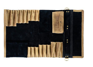 Sac à couteaux de chef / Étui à couteaux de chef - Nouveau modèle personnalisé PK léger en cuir véritable de qualité supérieure 16 emplacements Marron foncé LKR-0305 - Product Image 4