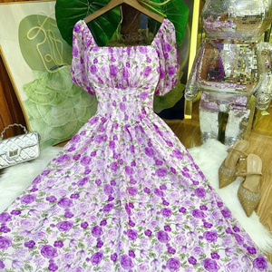 Elegante Vestido Largo de Seda para Mujer, Modelo 2026, Manga Corta, Estilo Informal, Natural, Formal, para Diversas Ocasiones - Product Image 6