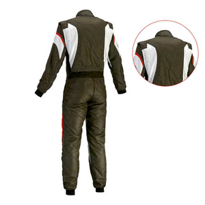 Trendy Premium Men's Olive <b>Red</b> White Motorcycle Racing <b>Suit</b> Full Sleeve Windproof Color Blocked Polyester Jumpsuit All Season - Product Image 5