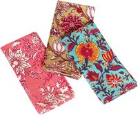 Serviettes imprimées au bloc, motif floral rouge et blanc, en tissu de luxe, pour décoration de table de mariage, cadeau de pendaison de crémaillère, réutilisables