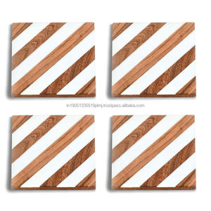 Posavasos de decoración de mesa de madera de mango personalizado de alta calidad, venta al por mayor, alfombrillas y almohadillas con incrustaciones de resina de madera, accesorios de mesa Premium - Product Image 5