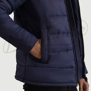 Veste d'hiver pour homme en bleu marine, épaisse et chaude, avec capuche, parka matelassée coupe-vent, veste à bulles pour l'extérieur - Product Image 6