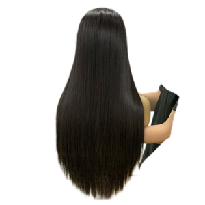 Perruques de cheveux humains naturels droits cheveux vietnamiens bruts naturel noir suisse HD dentelle frontale perruque d'usine - Product Image 1