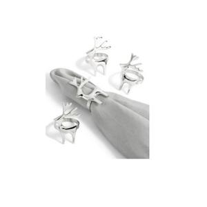 Anillos para Servilletas con Diseño de Reno Navideño, Acabado Plateado, Porta Servilletas Metálicos para Decoración Navideña, Suministro al por Mayor - Product Image 1