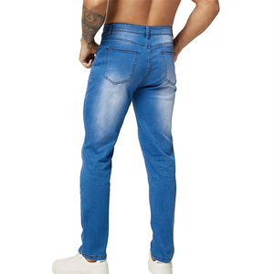 Pantalons en coton haut de gamme pour hommes, jeans classiques coupe droite, jeans originaux pour homme en solde - Product Image 2