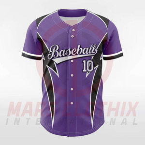 Personalized Round Neck Shorts Sleeve Baseball Shirts With Printed <b>Name</b> 100% Polyester Baseball Jerseys for Unisex - Product Image 2