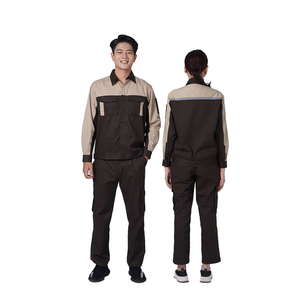 Durable Cotton Anti Shrink Workwear <b>Uniforms</b> Breathable Khaki Fabric Reflective Safety <b>Construction</b> Work Clothing 4SU - Product Image 6