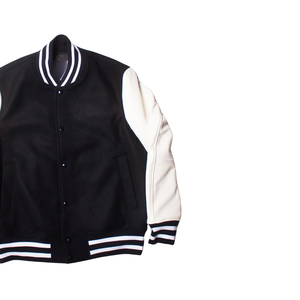 100% Wool Winter Casual Solid Wool Varsity <b>Jackets</b> with Horn Button - Product Image 2