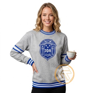 เสื้อสเวตเชิ้ตสั่งทำขายส่งสำหรับสตรีชมรม Zeta Phi Beta สำหรับฤดูหนาว ผ้าฝ้ายฟลีซกันยับ ระบายอากาศได้ดี ปักลายลำลอง - Product Image 1