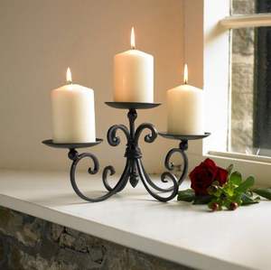 Candelabro de Acero Inoxidable de 3 Brazos, Hecho a Mano, Ecológico, Decorativo para el Hogar, para Mesa, Navidad, Bodas, Personalizable - Product Image 2