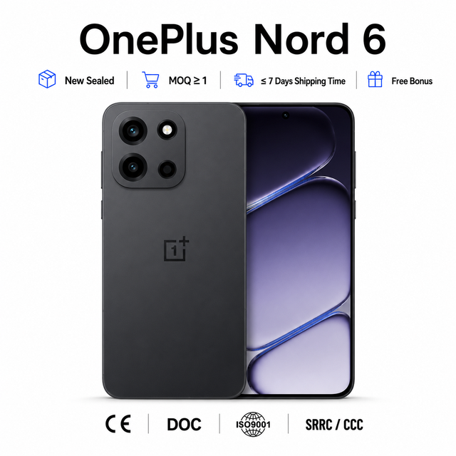 Wholesale Original OnePlus Nord 6 Global Version 5G Smartphone Snapdragon 8s Gen 4 7500mAh 80W 165Hz AMOLED NFC