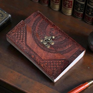 Handmade Embossed Travel Diary Clasped Leather Journal: Recycled Paper - Product Image 3