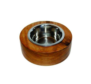 Produit exclusif, gamelle pour animaux de compagnie en métal avec extérieur en bois, distributeur d'eau pour chat, logo personnalisé accepté, plateau pour nourriture pour chien - Product Image 4
