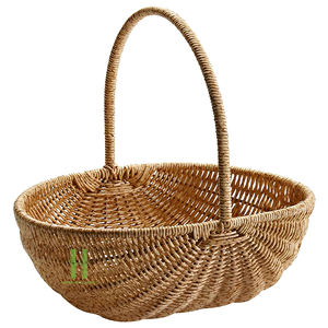 BEST SELLER Panier en osier tressé fait main, écologique, sac de rangement suspendu, pour courses, pique-nique, décorations de Noël, cadeaux, linge - Product Image 2
