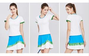 Falda de Tenis Blanca y Rosa de Secado Rápido con Sublimación Completa, Servicio OEM de Tela de Alta Calidad para Mujer - Product Image 2