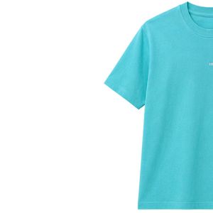 เสื้อยืดโอเวอร์ไซส์สีฟ้าเทอร์ควอยซ์สำหรับผู้ชาย แขนสั้น ผ้าฝ้าย คอกลม พิมพ์ลายกราฟิกที่อก สไตล์ลำลอง สตรีทแวร์ ทรงหลวม แฟชั่น - Product Image 3
