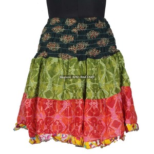 Gypsy Indian Mini <b>Skirt</b> <b>Patchwork</b> Cotton Rara Hippy Boho Print Stylish Summer Festival Wear for Work - Product Image 5