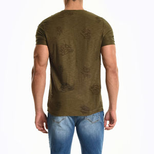 T-shirt homme effet vieilli, logo personnalisé du fabricant, matière légère, manches courtes, nouvelle arrivée, fitness. - Product Image 3