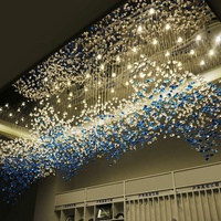 Projet personnalisé Long Escalier en Spirale Lustre Transparent Verre Clair Pierre Luminaire Suspendu Lampe Décorative
