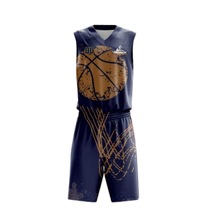 Ensembles d'uniformes de basketball unisexes sur mesure de qualité supérieure, 100 % polyester, extensibles dans quatre directions, imprimés à rayures, respirants, anti-UV - Product Image 1