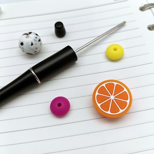Meilleure vente de stylo à perles en silicone en forme d'orange cadeau de bricolage en gros avec conception de perles cadeaux de fantaisie populaires - Product Image 5