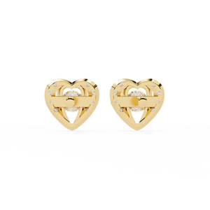 Solitairekart ต่างหูรูปหัวใจเพชรธรรมชาติ0.74ct สีความคมชัดสูง VS-SI คอลเลกชันนิรันดร์ - Product Image 5