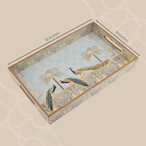 ถาดเสิร์ฟงานแฮนด์เมด ดีไซน์สวยงาม ลายแบบกำหนดเองได้ สำหรับใช้ในครัวเรือน ร้านอาหาร หรือจัดเก็บของ - Product Image 5