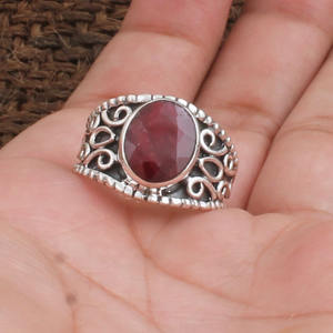 Anillo de Rubí Natural al por Mayor, Plata de Ley 925, Anillo Vintage con Gema Roja Color Sangre de Pichón para Mujer, Precio de Fábrica de Joyería Fina - Product Image 3