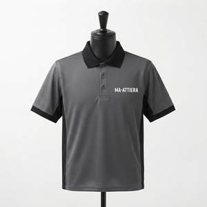 Custom Men's <b>Grey</b> Black <b>Polo</b> <b>Shirt</b> Short Sleeve Sportswear Golf Workwear Uniform OEM ODM Wholesale Manufacturer - Product Image 1