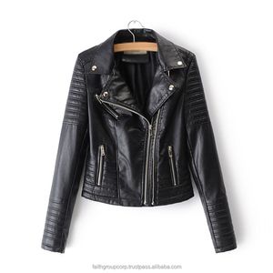 Hot Sale Women Black Coat Long Sleeve Autumn Biker Zippers Outwear Motorcycle Faux <b>Leather</b> <b>Jackets</b> Ladies Streetwear - Product Image 2