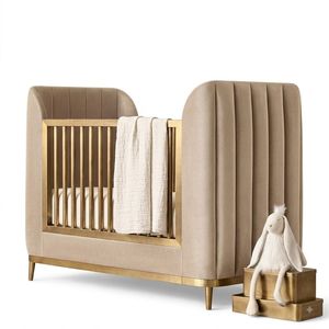 Lit bébé en acajou massif sculpté, peint en blanc, fabriqué en Indonésie, sur mesure WT9889 - Product Image 1